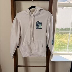 White Hoodie with Blue Graphic